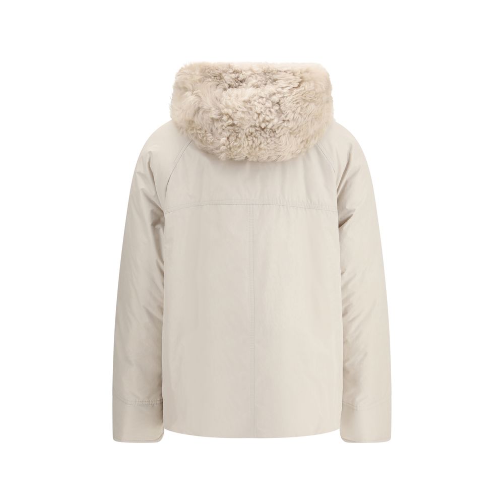 Gray Polyester Parka