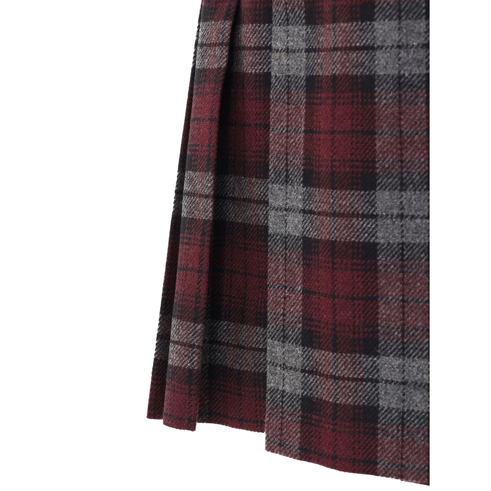 Bordeaux Wool Mini Skirt