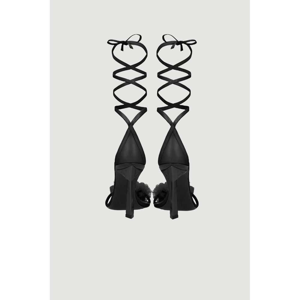 Black Leather High Heel Pumps