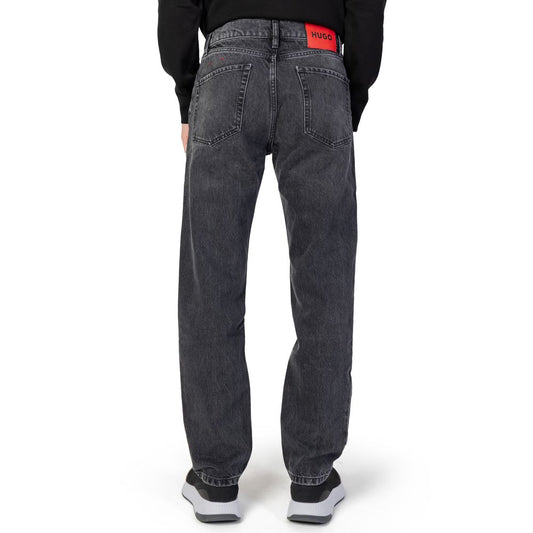 Black Cotton Relaxed Fit Jeans