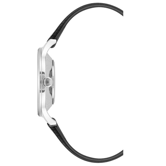 Black Leather Dress Watch