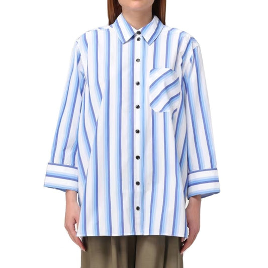 Blue Cotton Pattern Shirt