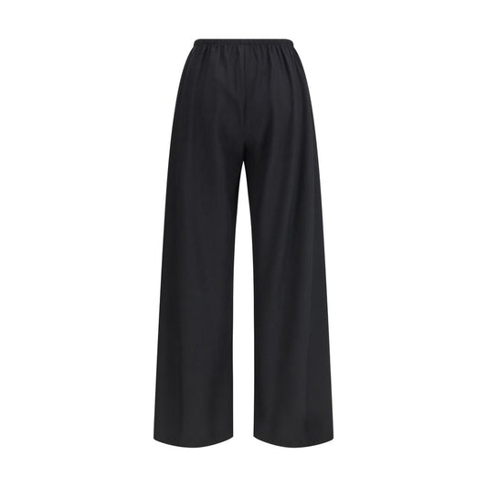 Black Fleece Wool Casual Pants