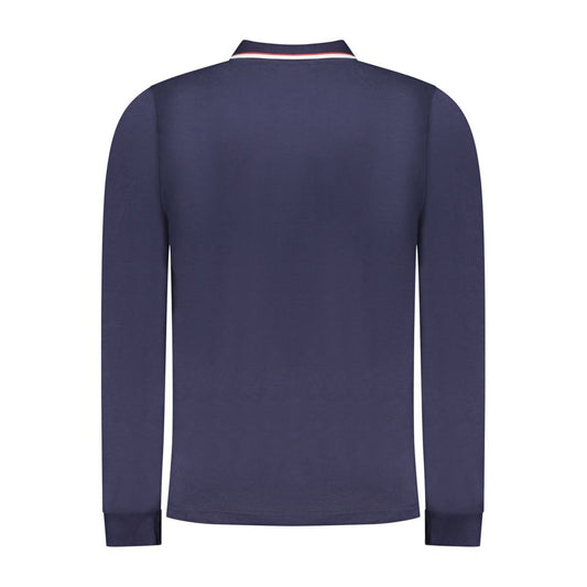 Blue Cotton Men Polo Shirt