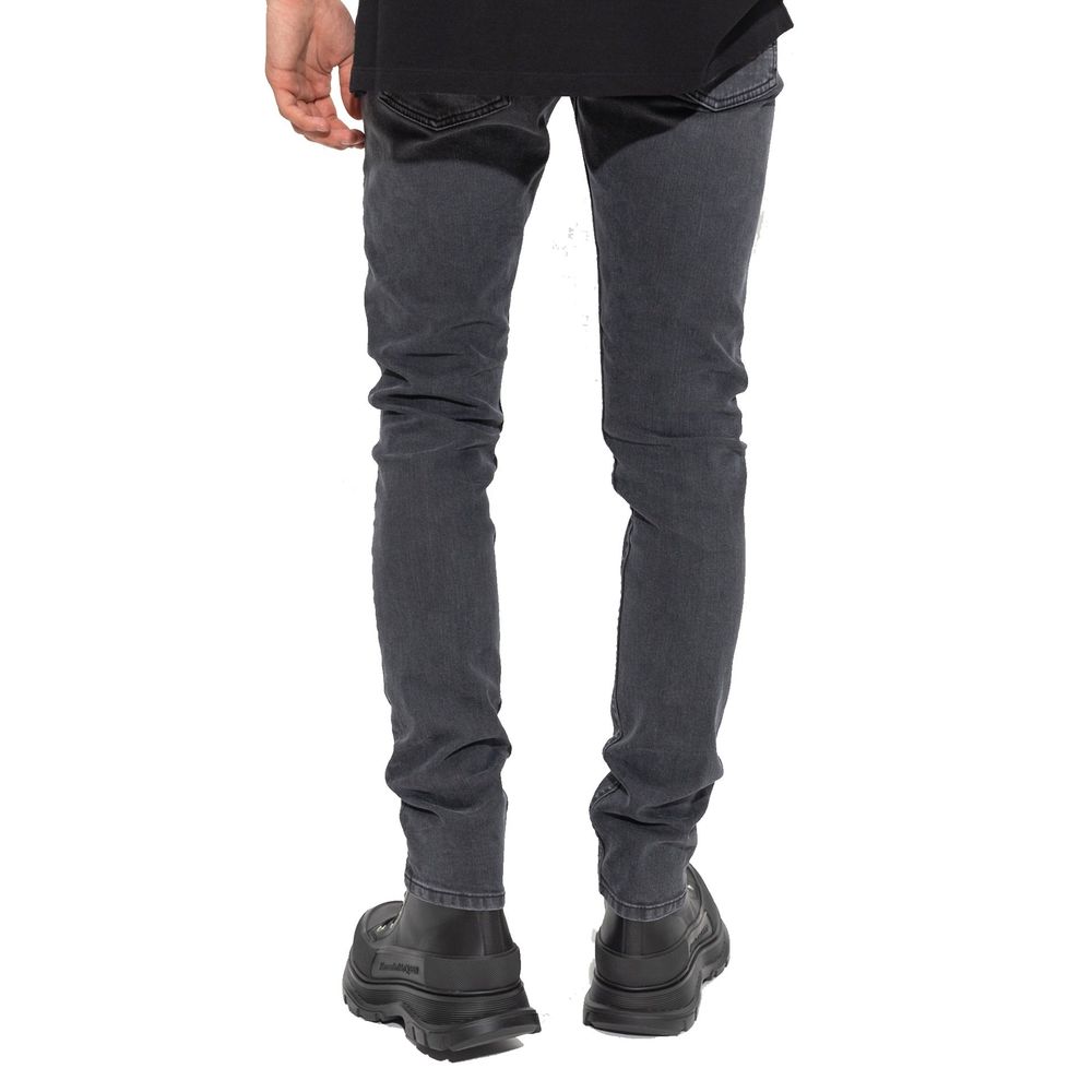 Black Cotton Skinny Jeans