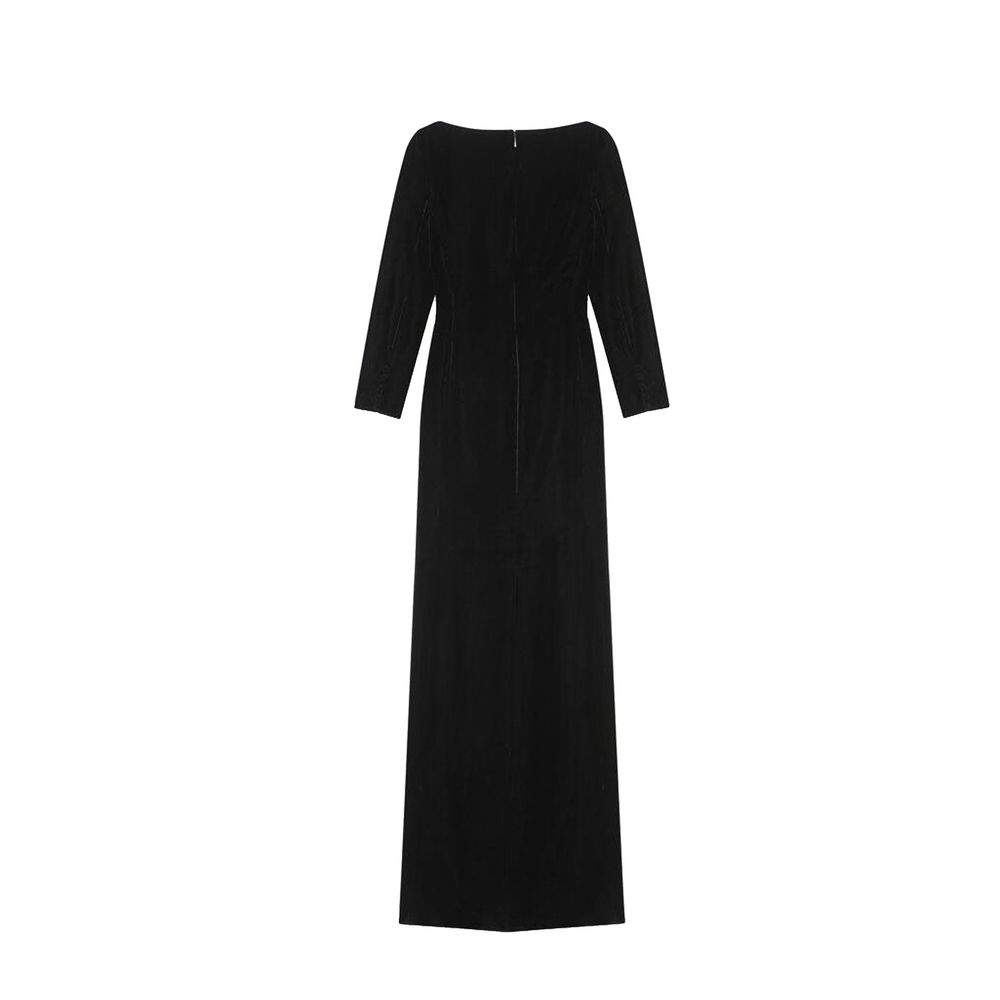 Black Viscose Casual Dress