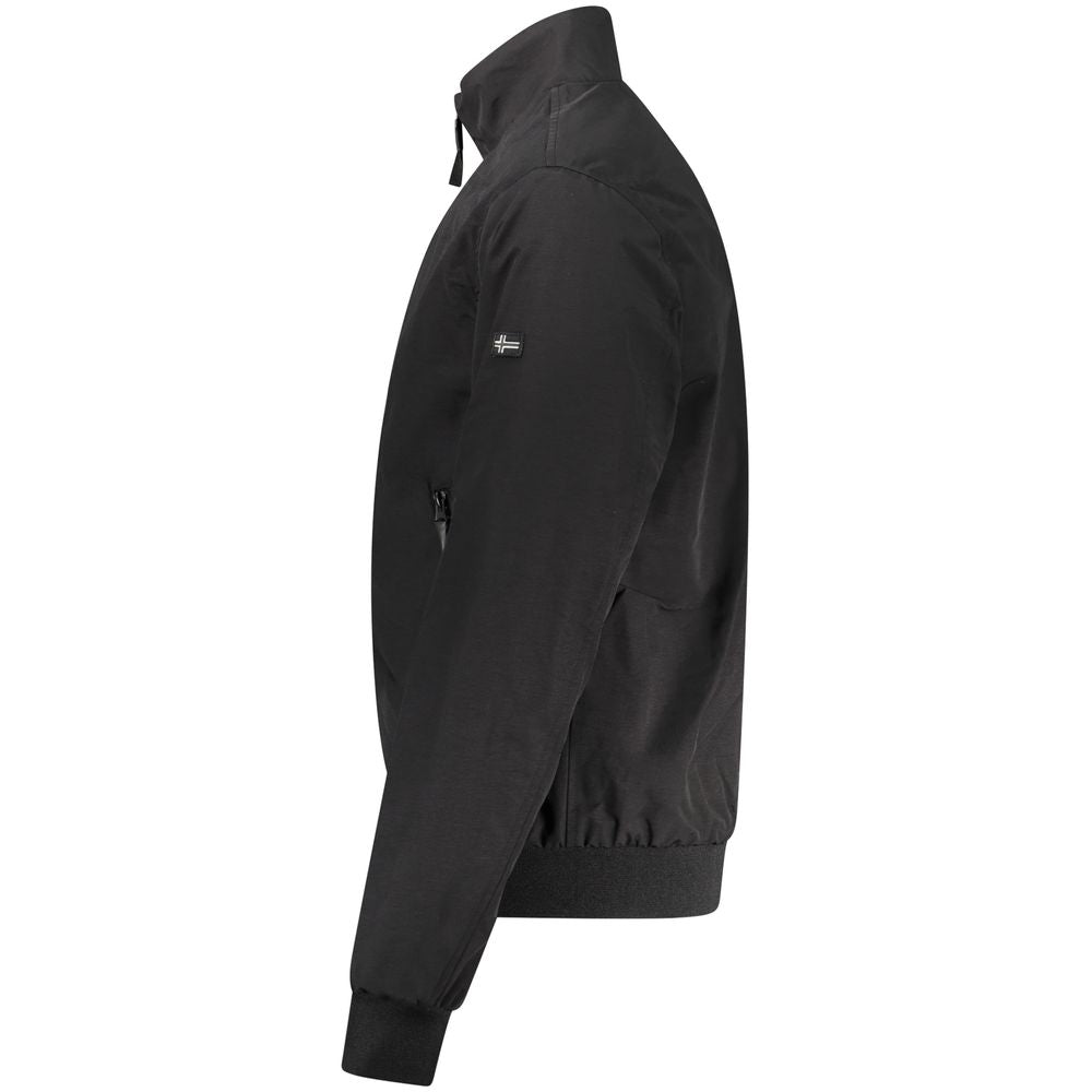 Black Cotton Men Jacket