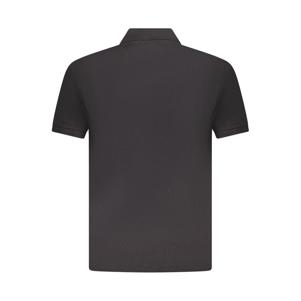 Black Cotton Men Polo Shirt