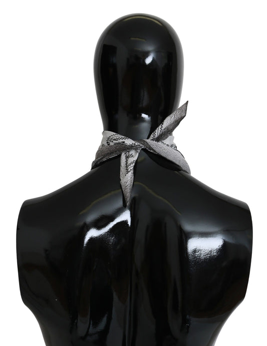 White Printed Bandana Cotton Scarf