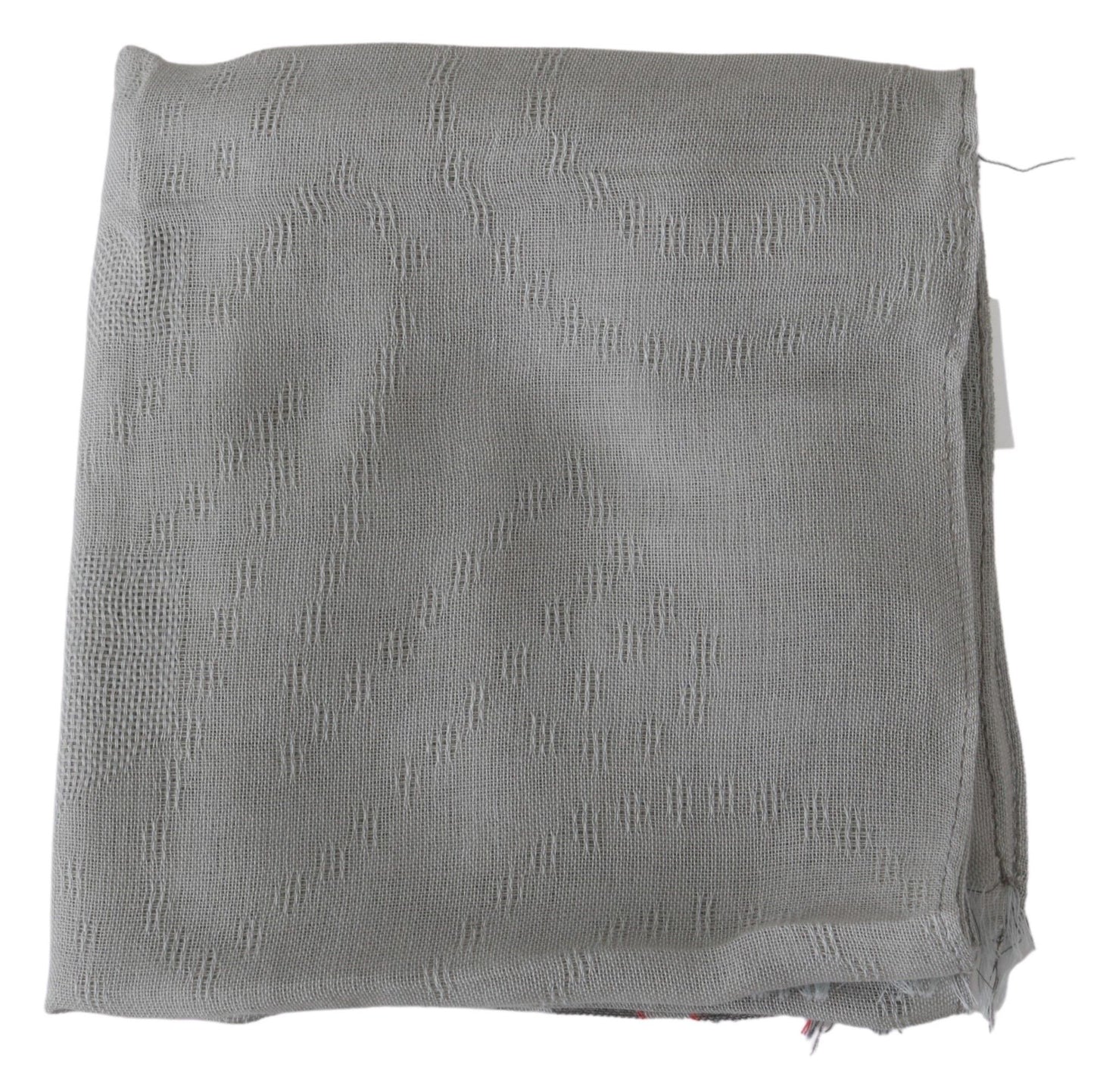 Gray Fringe Neck Wrap Cotton Scarf