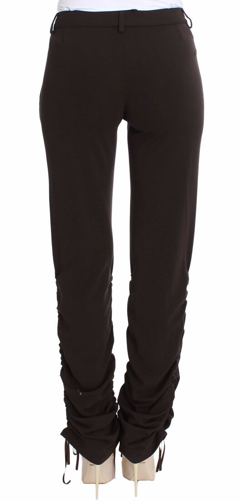 Brown Stretch Casual Trousers Pants