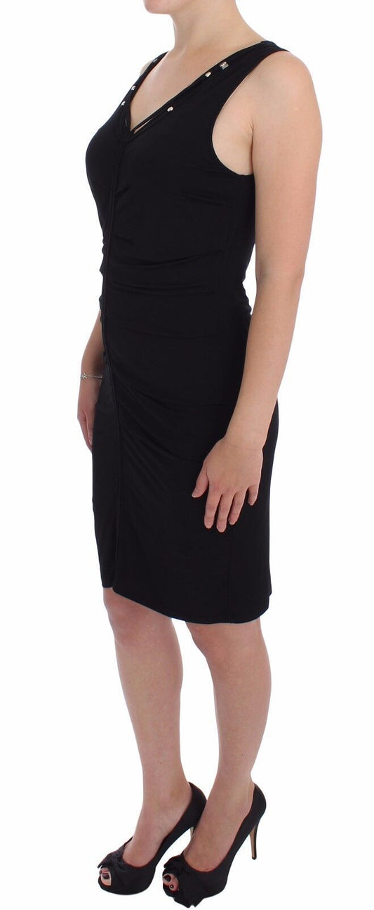Black Stretch Wiggle Pencil Sheath Bodycon Dress