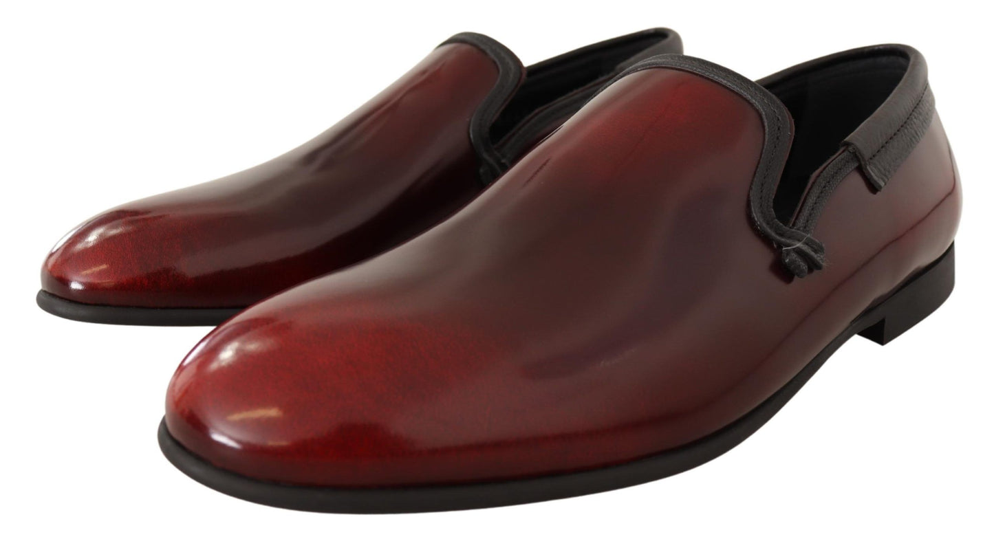 Bordeaux Patent Leather Dress Loafers Shoes