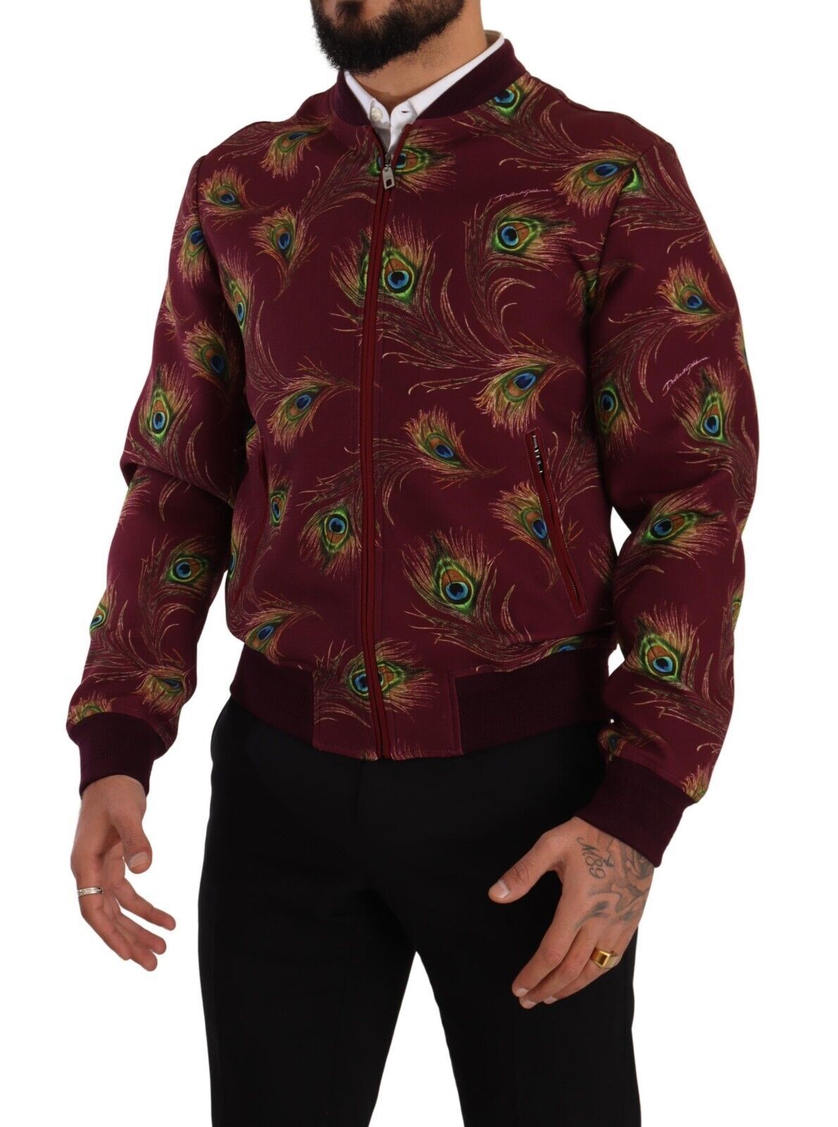 Red Peacock Polyester Stretch Full Zip Jacket