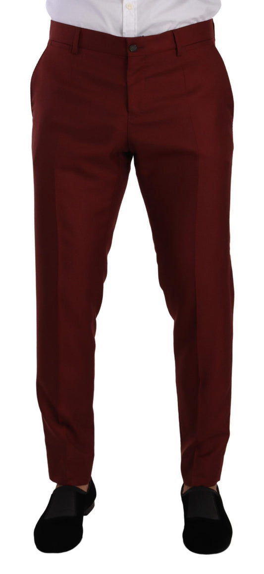 Red Cashmere Silk Dress Men Trouser Pants