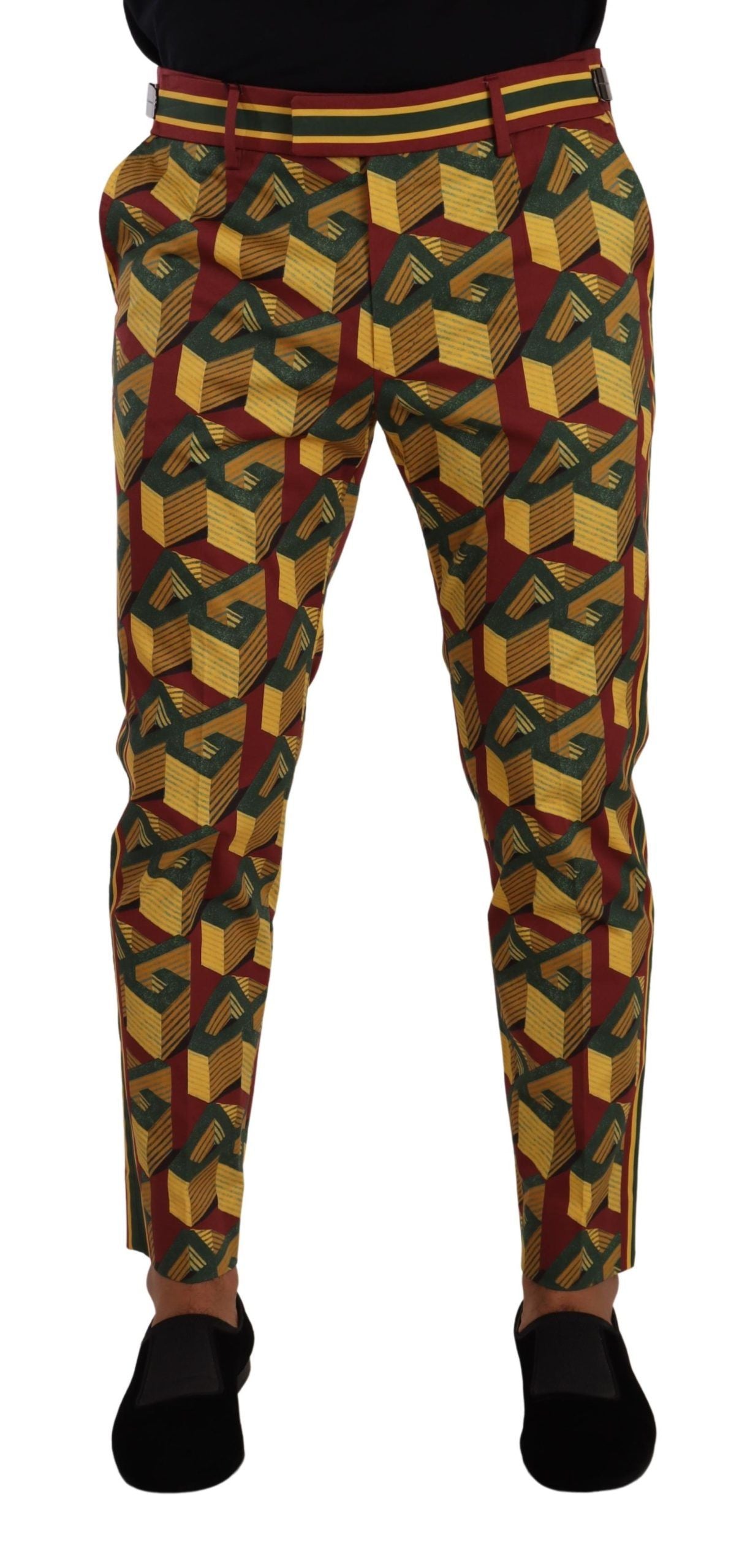 Multicolor Logo Mania Cotton Tapered Trouser Pants