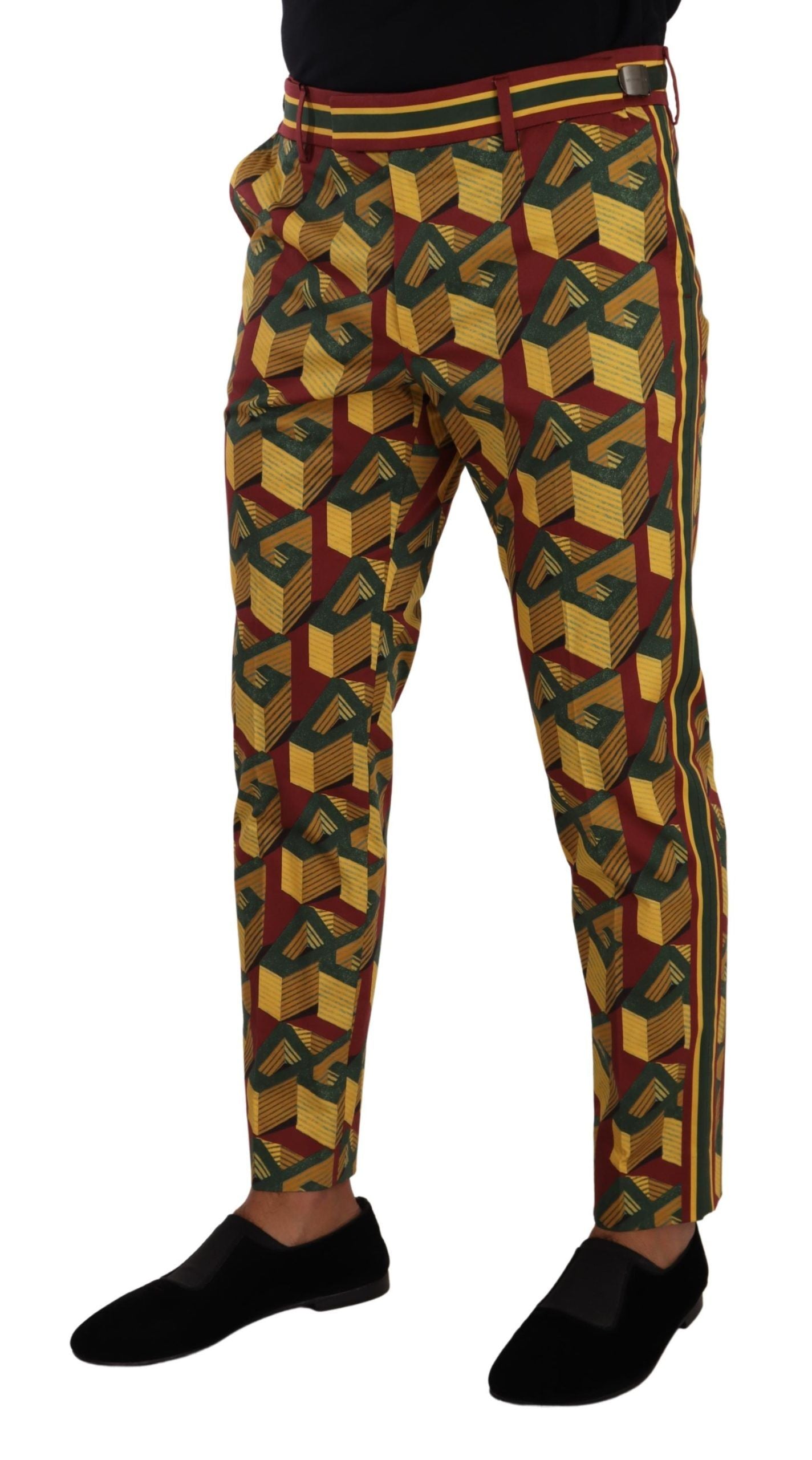 Multicolor Logo Mania Cotton Tapered Trouser Pants