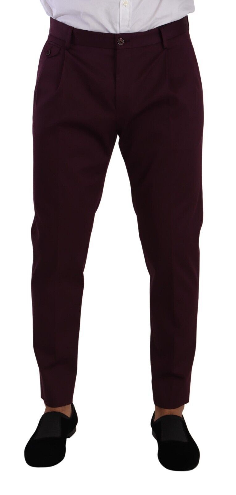 Purple Cotton Tapered Chinos Dress Pants