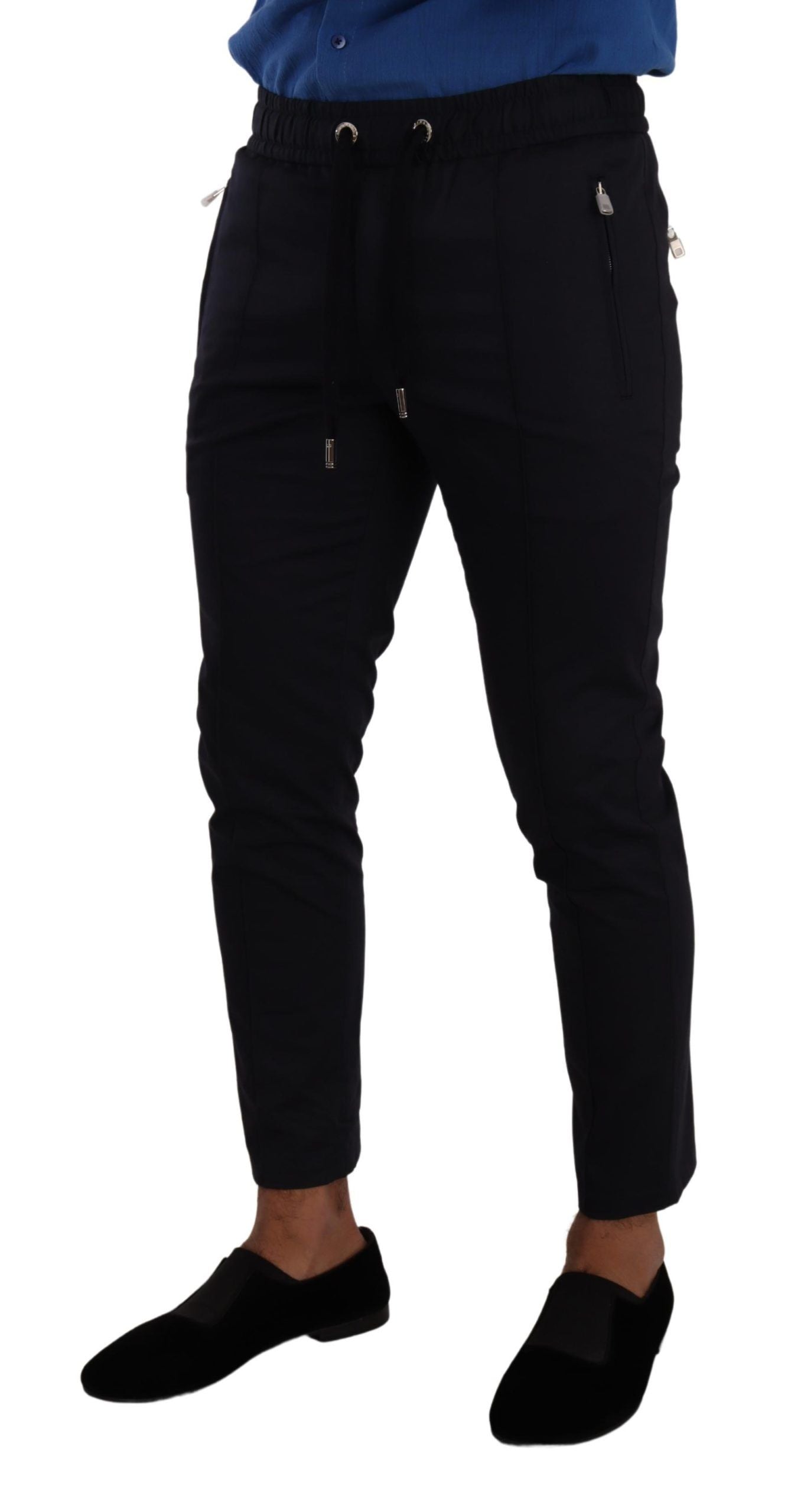 Blue Cotton Stretch Jogging Trouser Pants