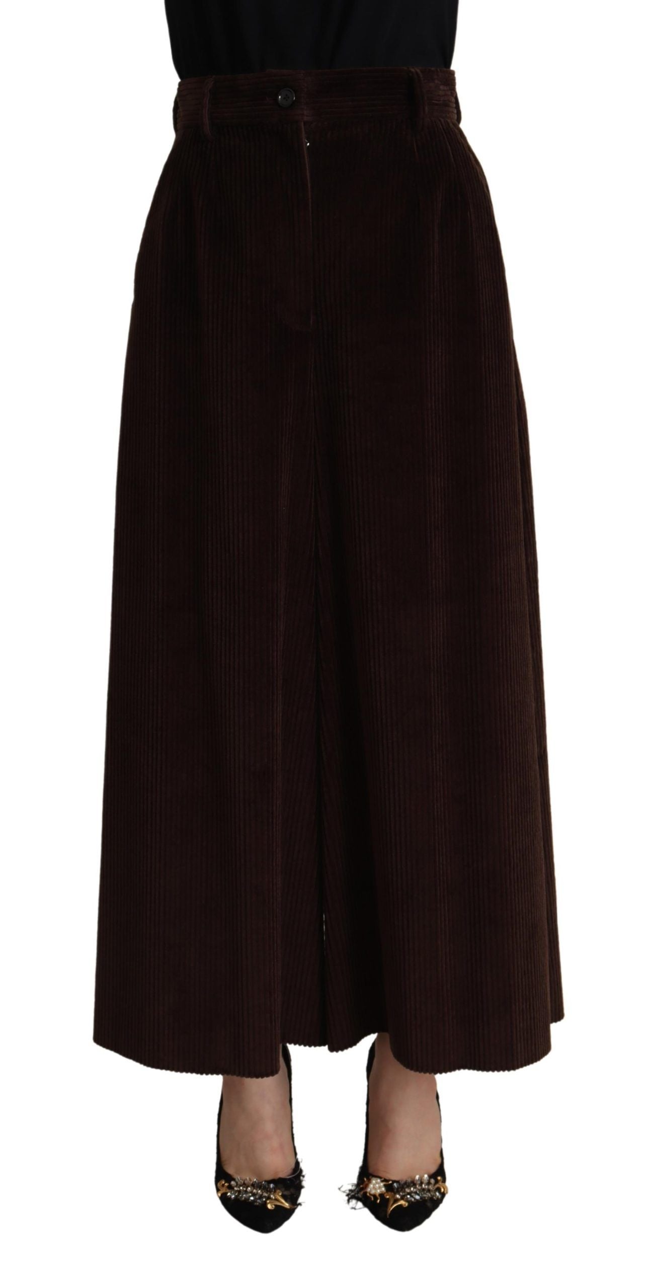 Bordeaux Corduroy Cotton Trouser Wide Leg Pants