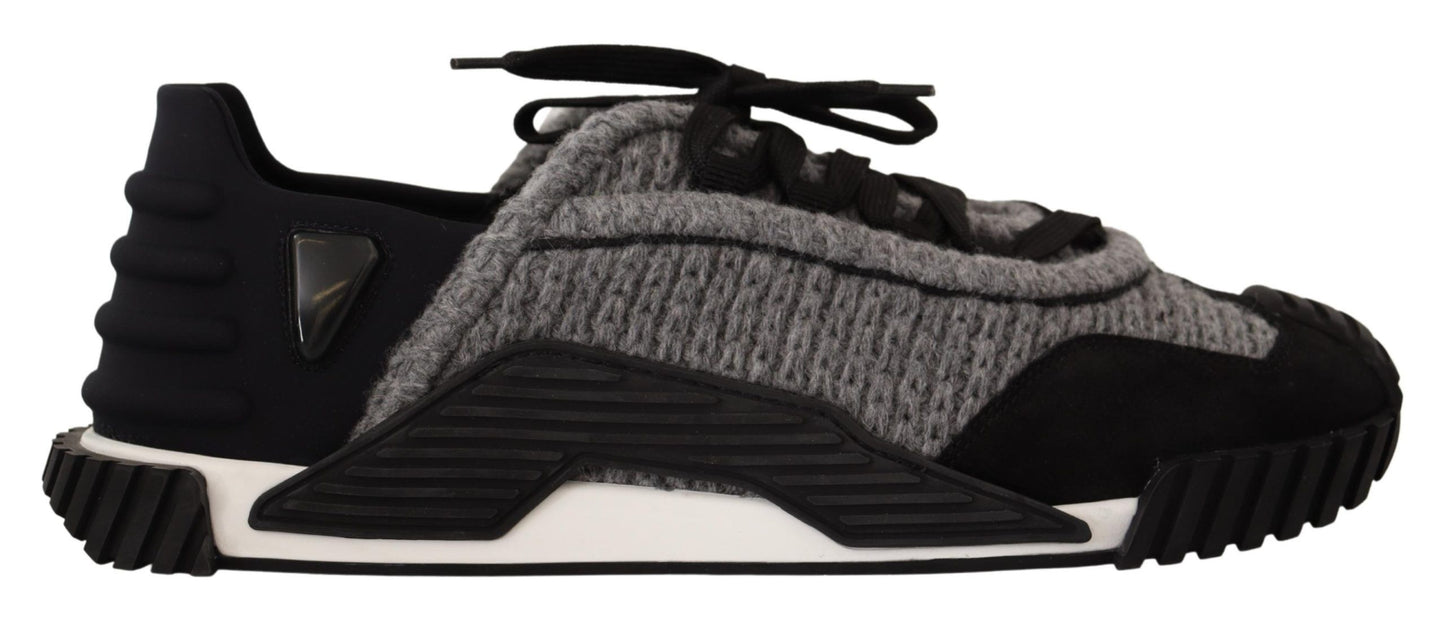 Black Gray Fabric Lace Up NS1 Sneakers Shoes