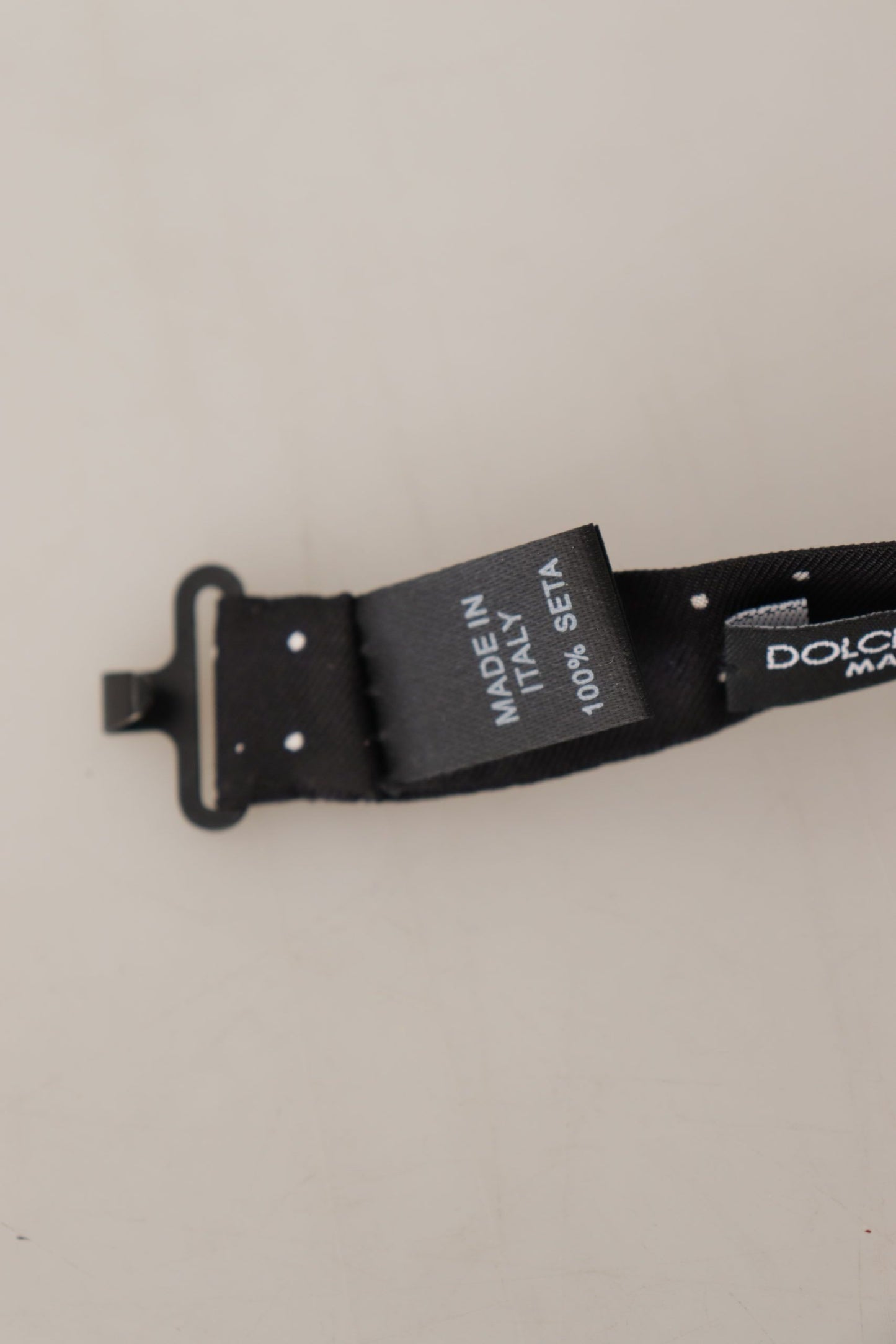 Black White Polka Dot 100% Silk Neck Papillon Tie