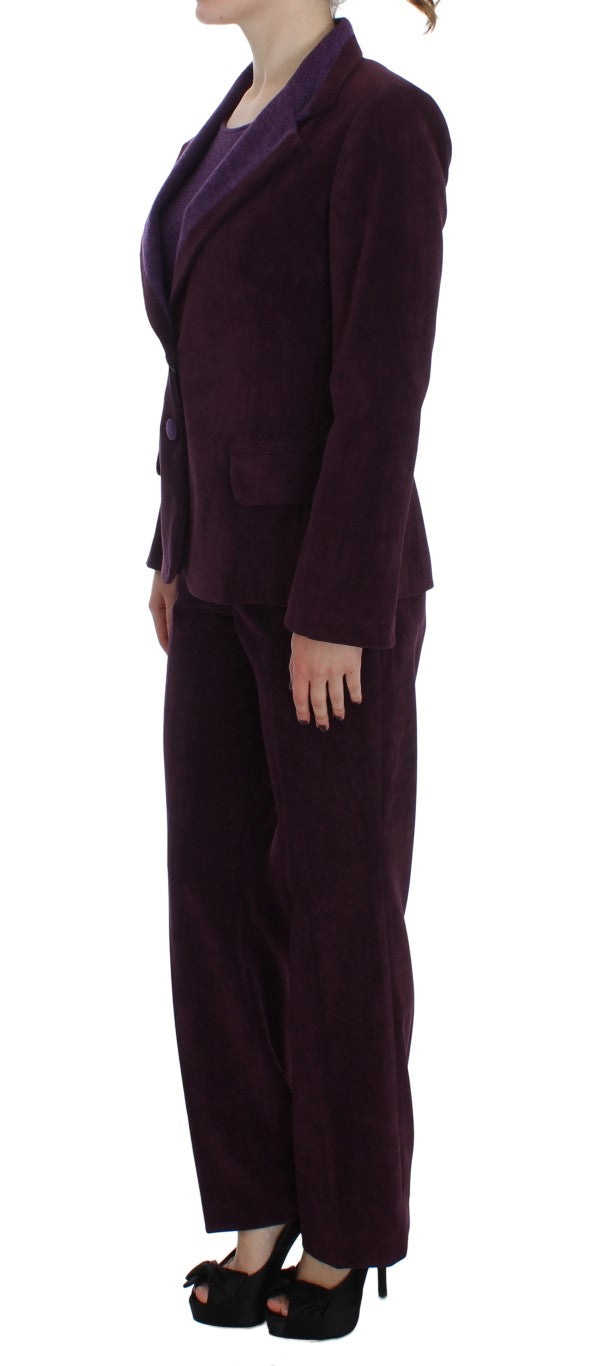 Purple Wool Suit T-Shirt Set