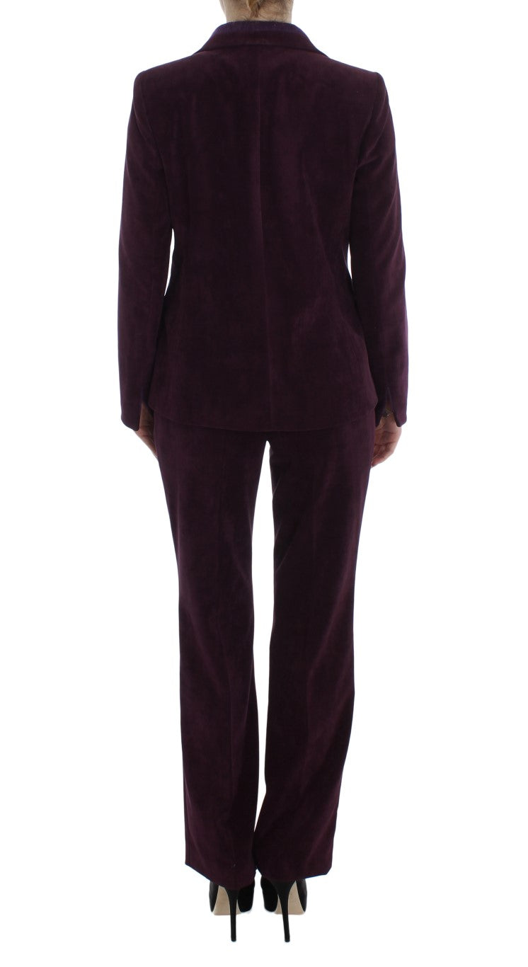 Purple Wool Suit T-Shirt Set