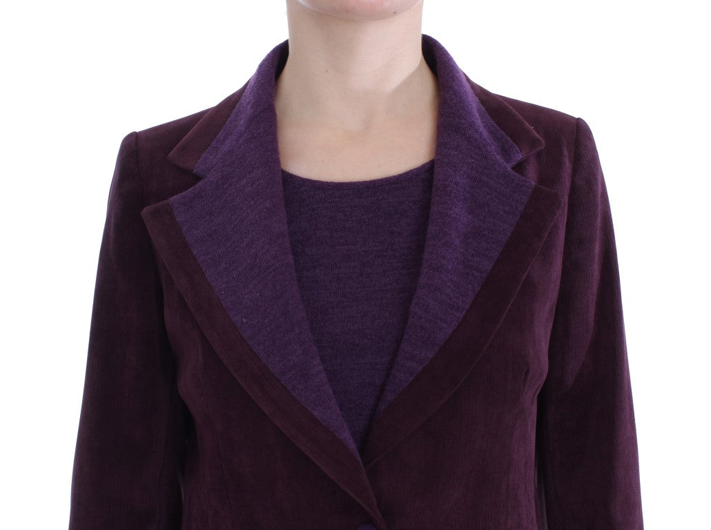 Purple Wool Suit T-Shirt Set