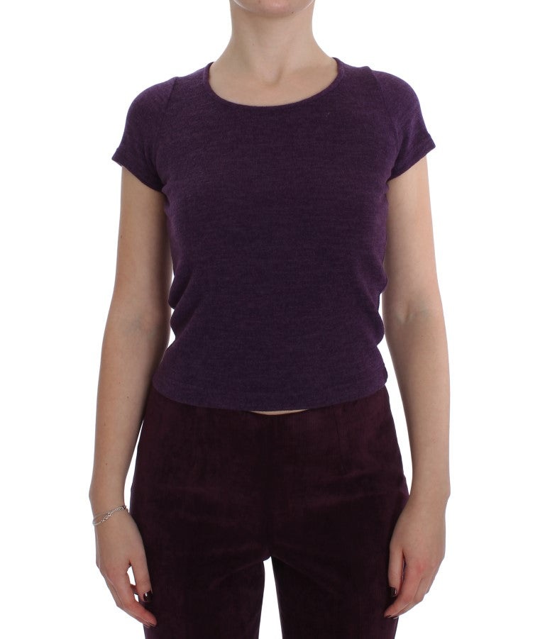 Purple Wool Suit T-Shirt Set