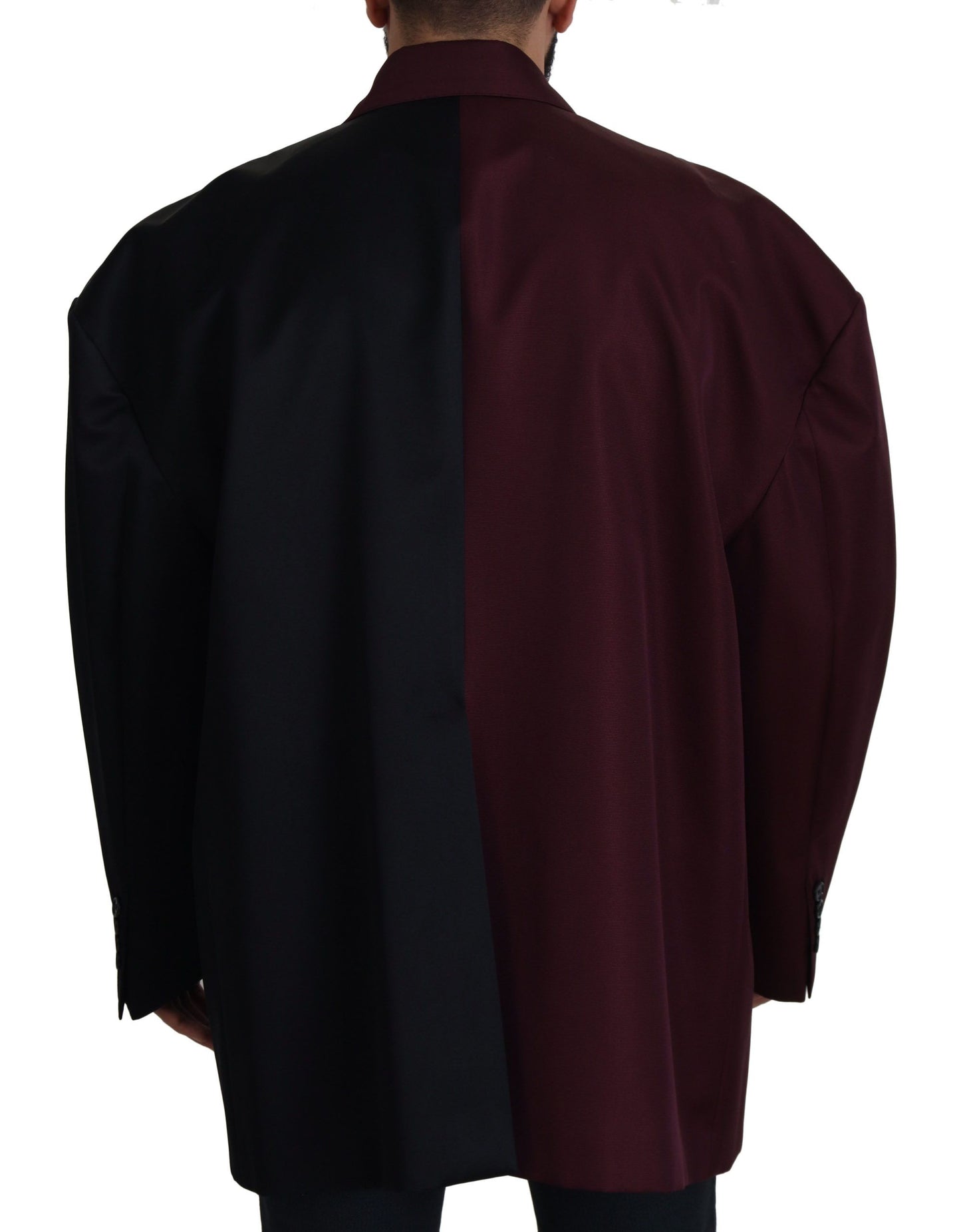 Bordeaux Polyester Double Breasted Jacket
