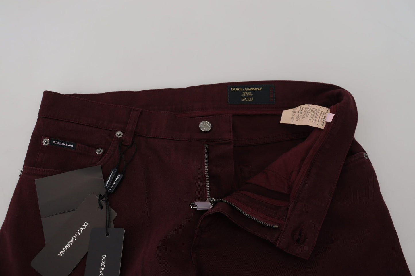 Bordeaux Cotton Stretch GOLD Denim Jeans
