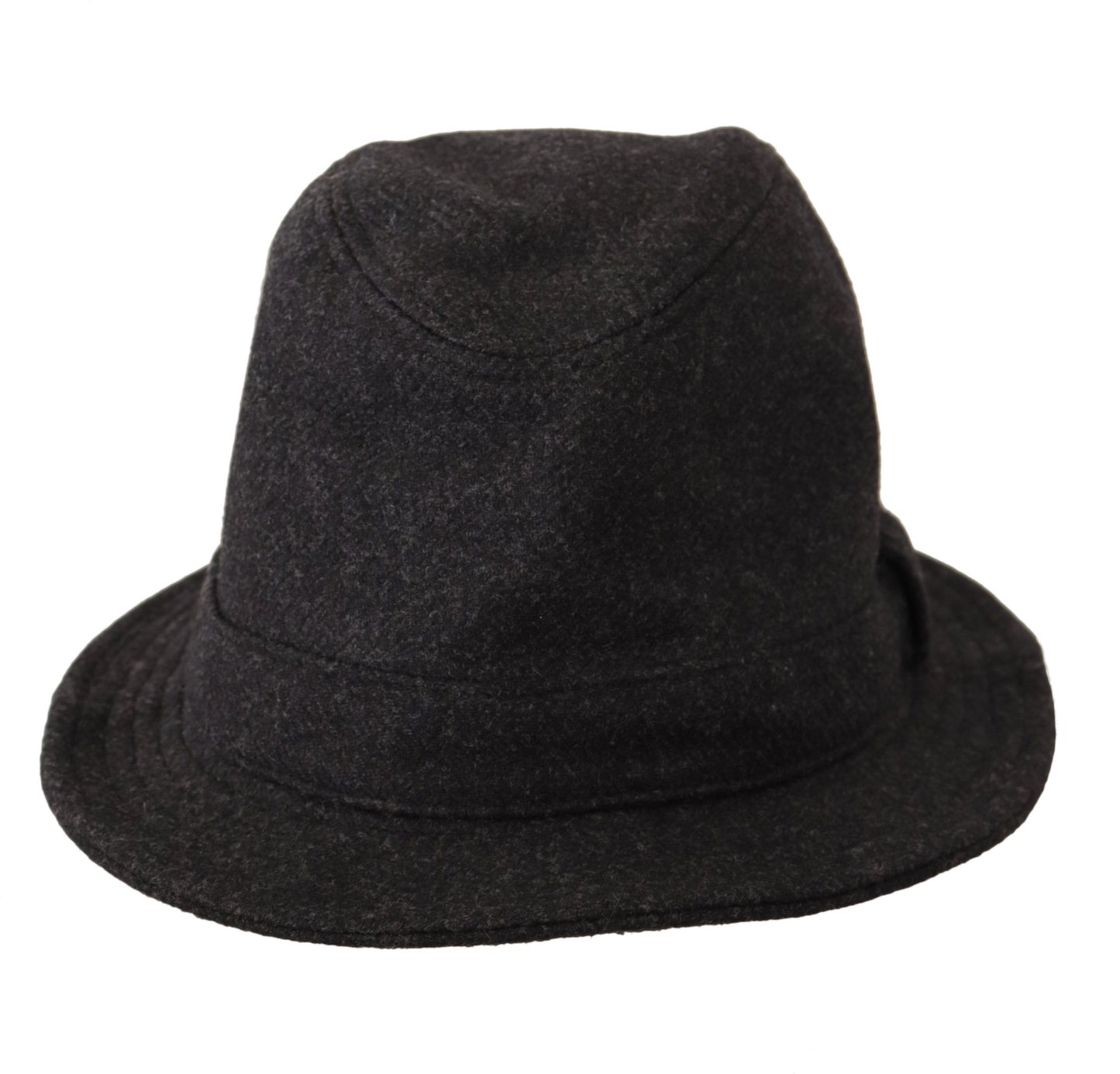 Gray Virgin Wool Logo Fedora Trilby Cappello Hat