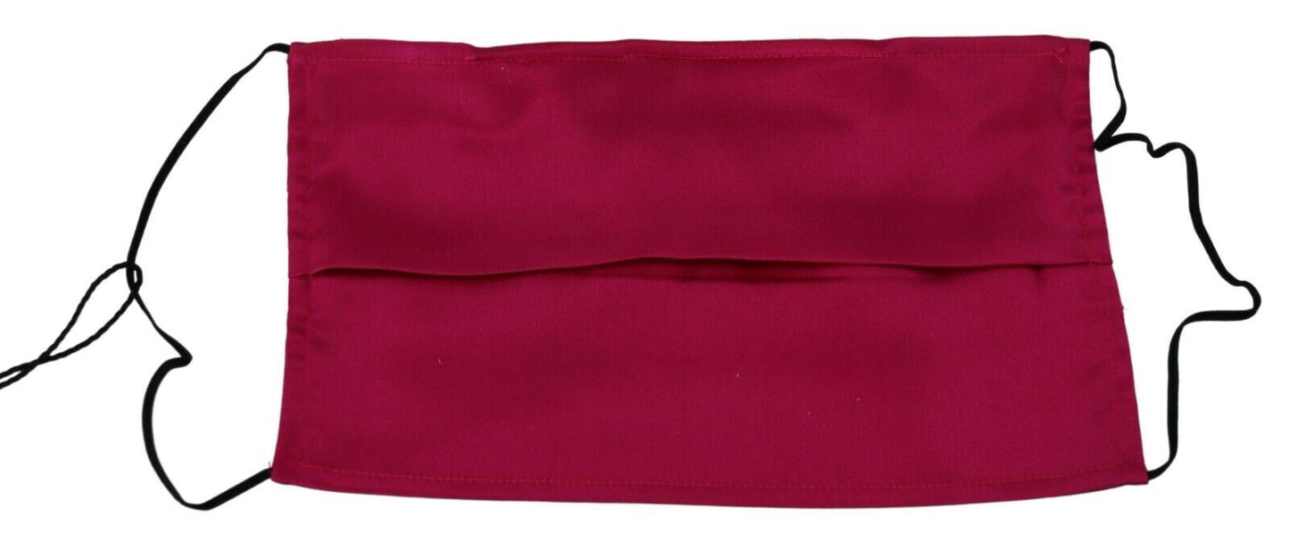 Maroon Silk Pleated Elastic Ear Strap One Size Face Mask