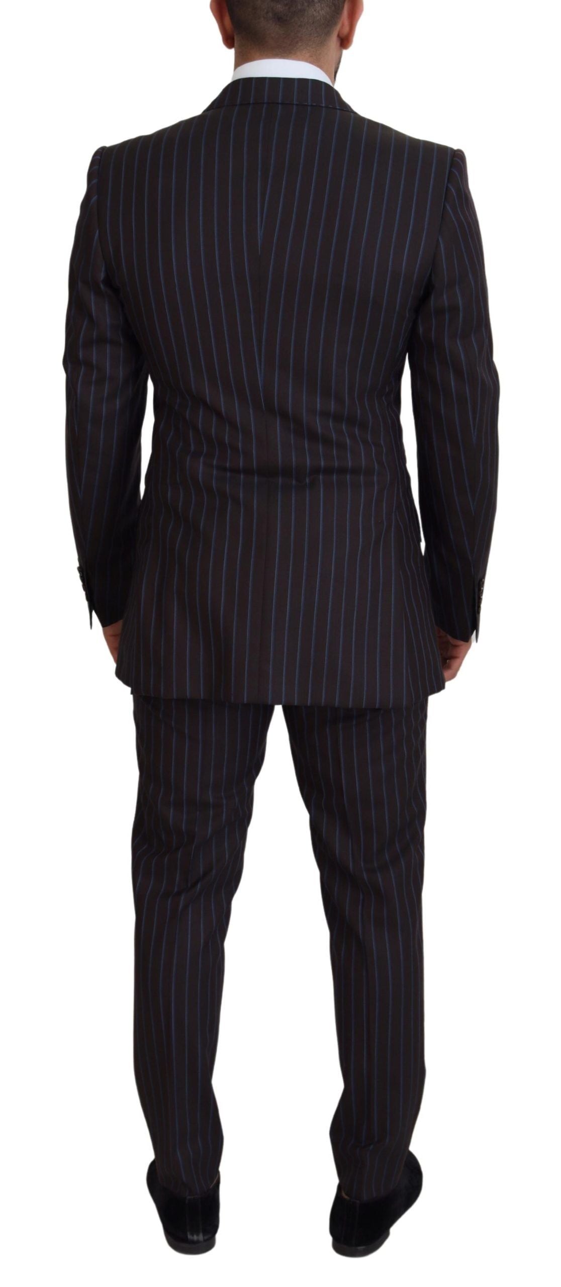 Black Striped Wool Formal 2 Piece Suit