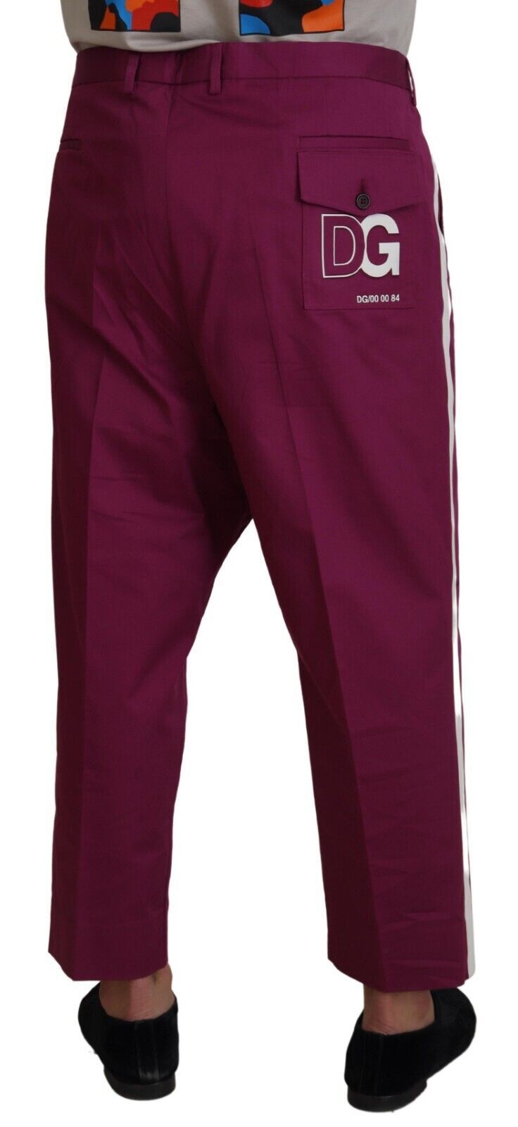 Magenta Cotton DG Logo Pocket Trouser Pants