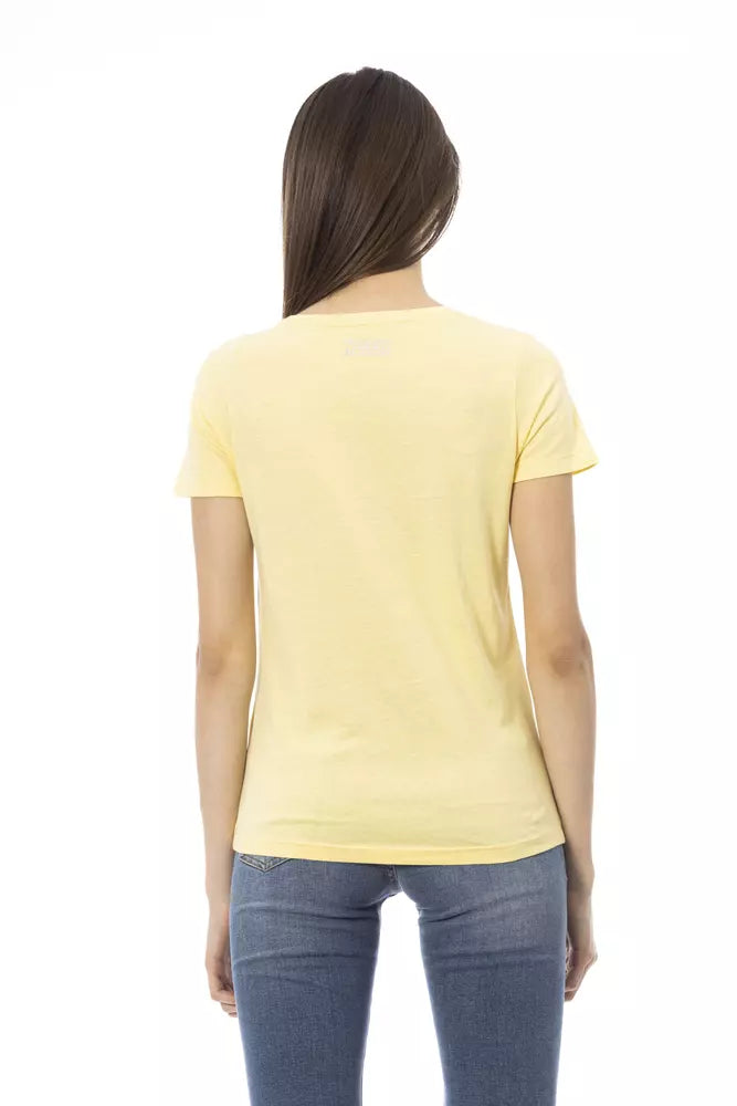 "Yellow Cotton Women T-Shirt"