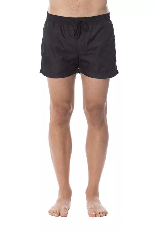 Black Polyester Men Swimsuit