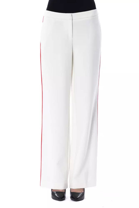 White Polyester Women Pant