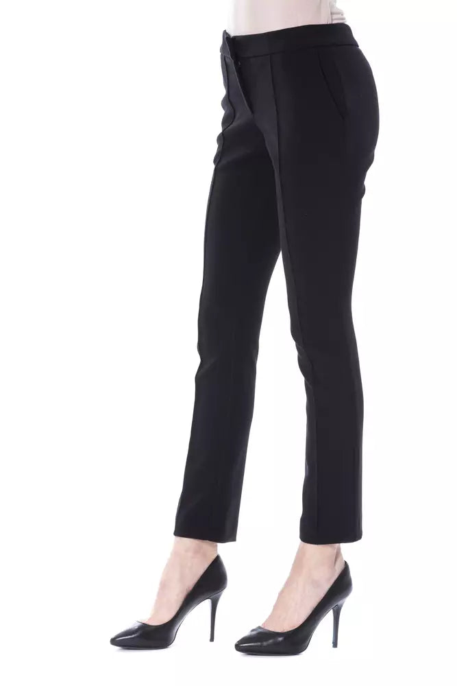 Black Polyester Women Pants