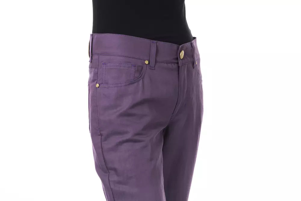 Purple Cotton Women's Pants