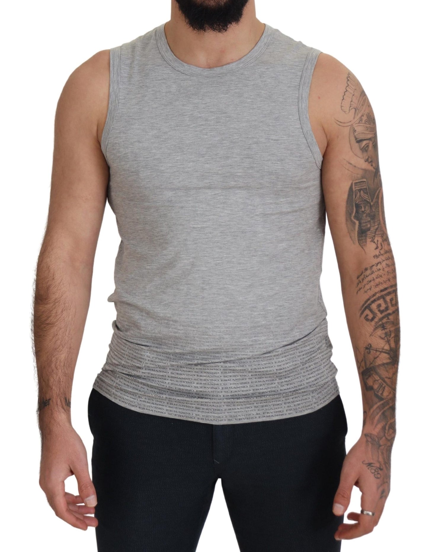 Grey Sleeveless Men Pullover T-shirt