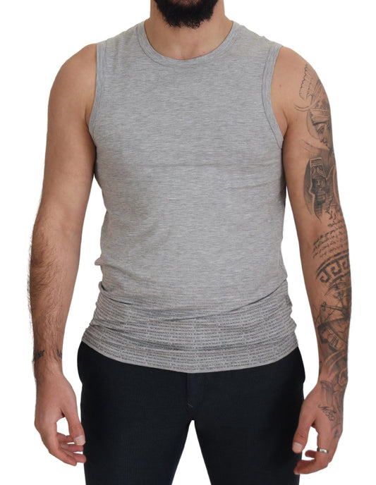 Grey Sleeveless Men Pullover T-shirt
