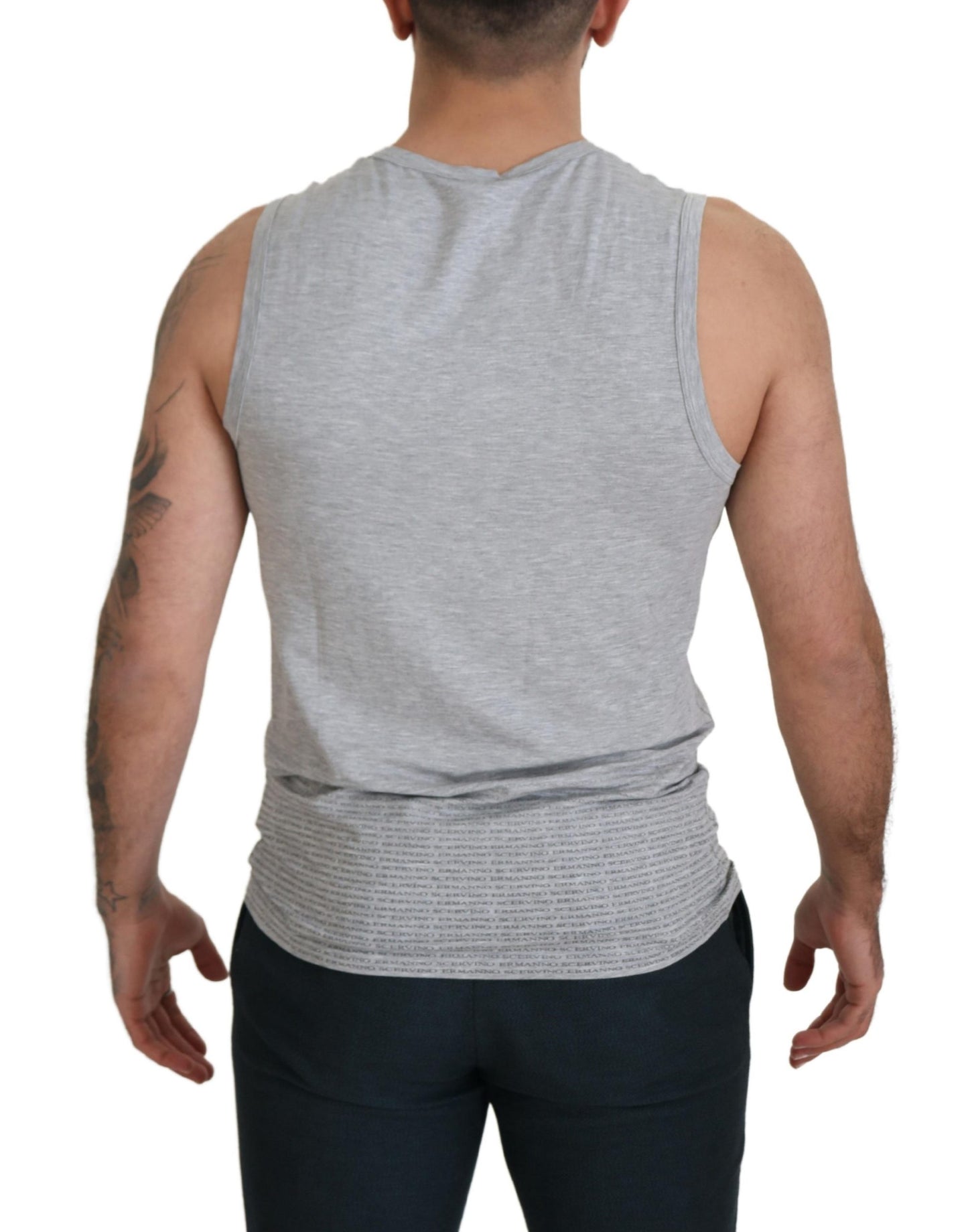 Grey Sleeveless Men Pullover T-shirt