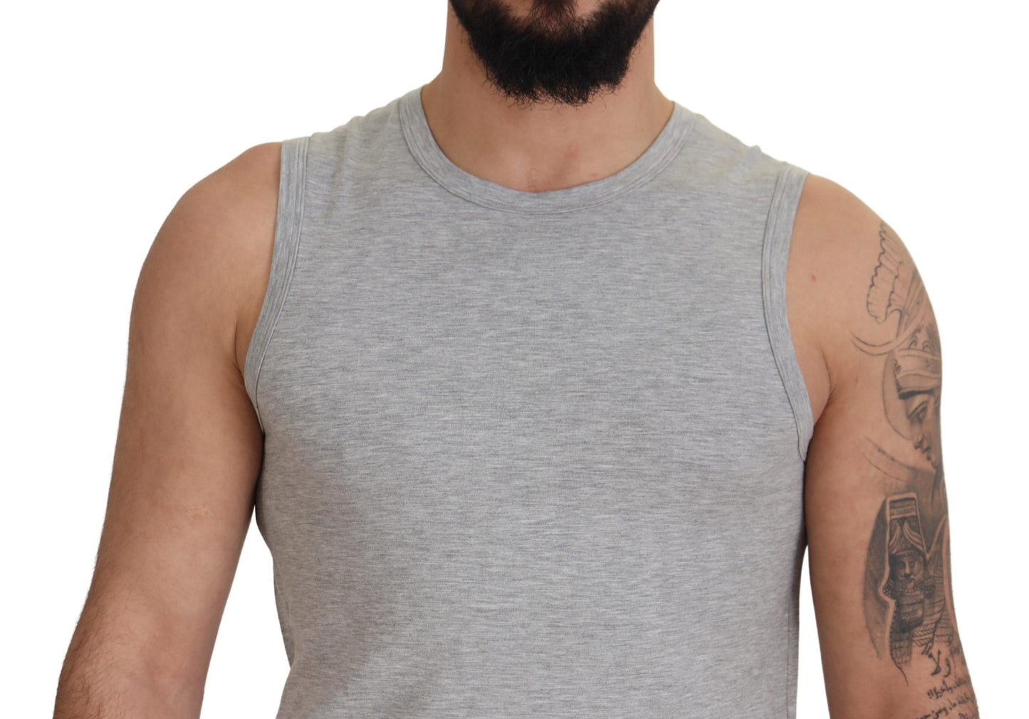 Grey Sleeveless Men Pullover T-shirt