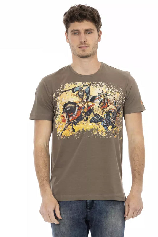 Brown Cotton Men's T-Shirt