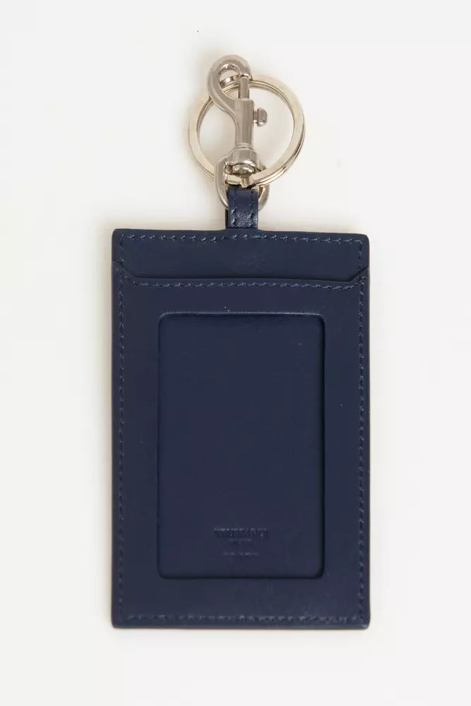 Blue Leather Men's Badge Holder