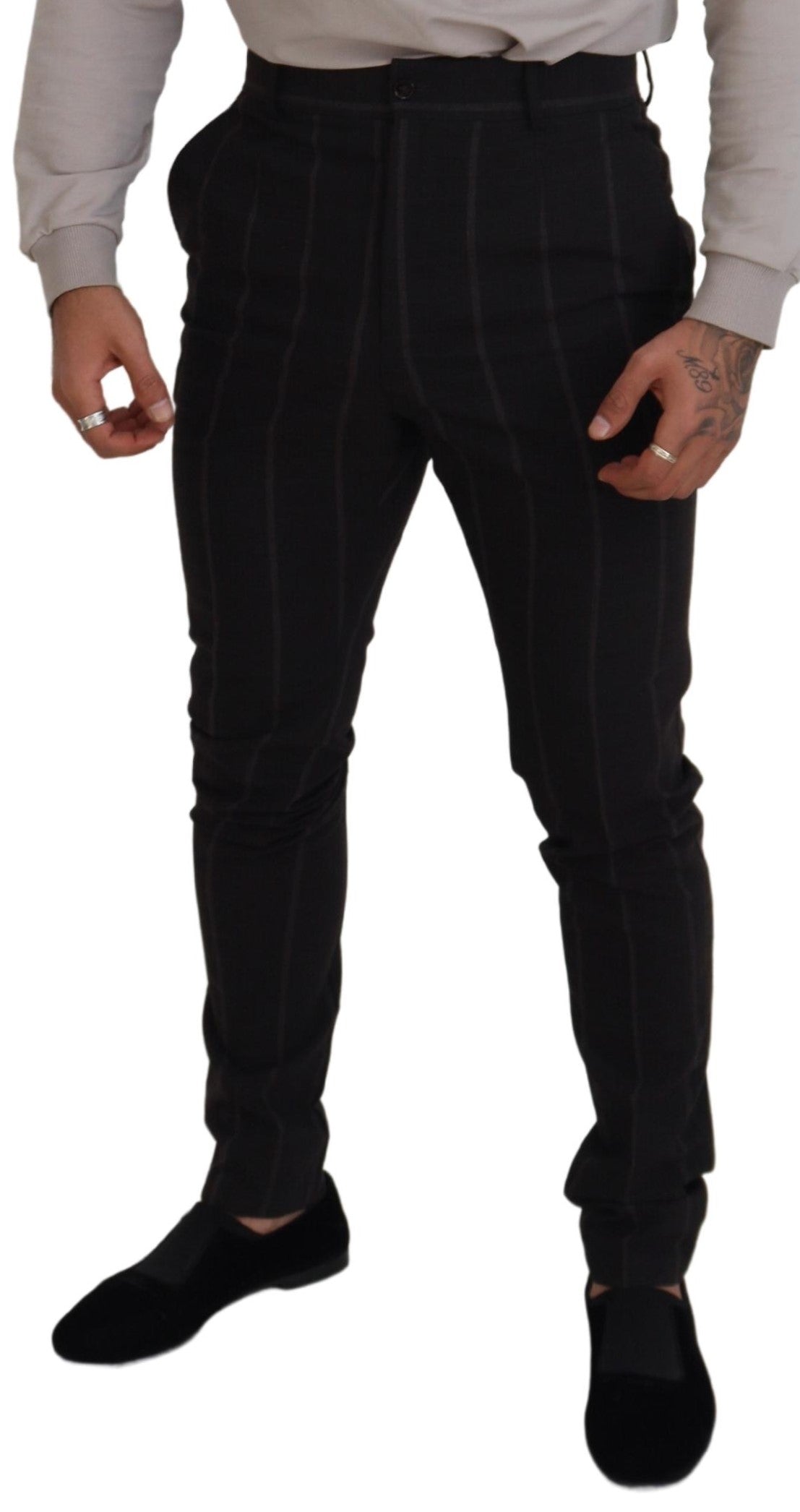 Black Wool Chino Formal Men Pants