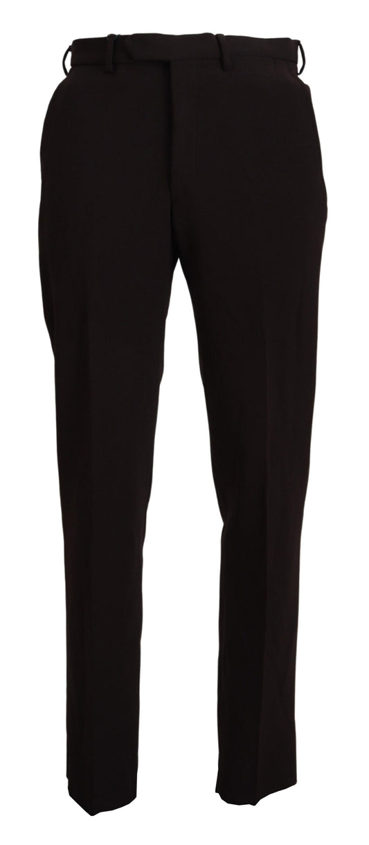 Brown Straight Fit Formal Men Pants