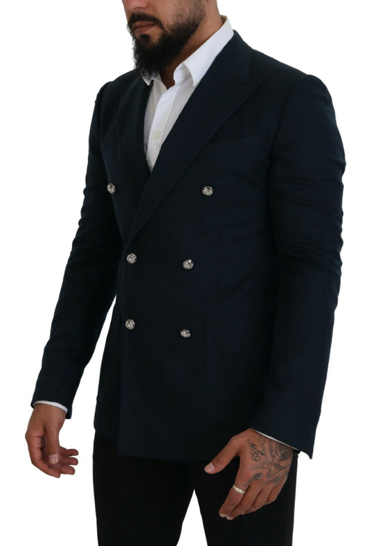 Blue Double Breasted Formal Coat Blazer